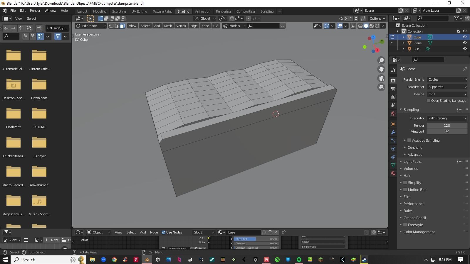 Decayed Container Dumpster Box Low-poly 3D model_6