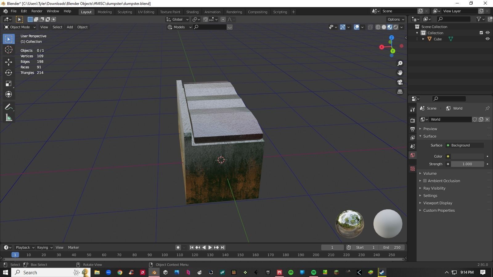 Decayed Container Dumpster Box Low-poly 3D model_18