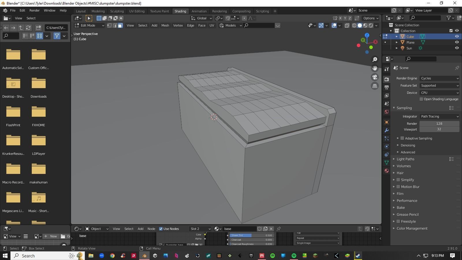 Decayed Container Dumpster Box Low-poly 3D model_14