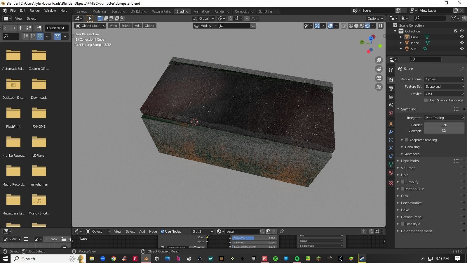Decayed Container Dumpster Box Low-poly 3D model_11