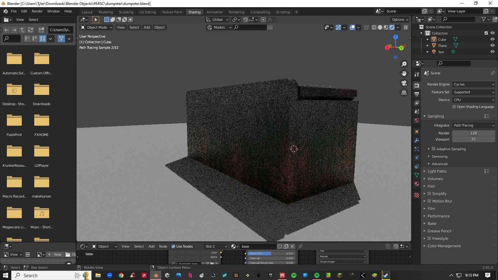 Decayed Container Dumpster Box Low-poly 3D model_10
