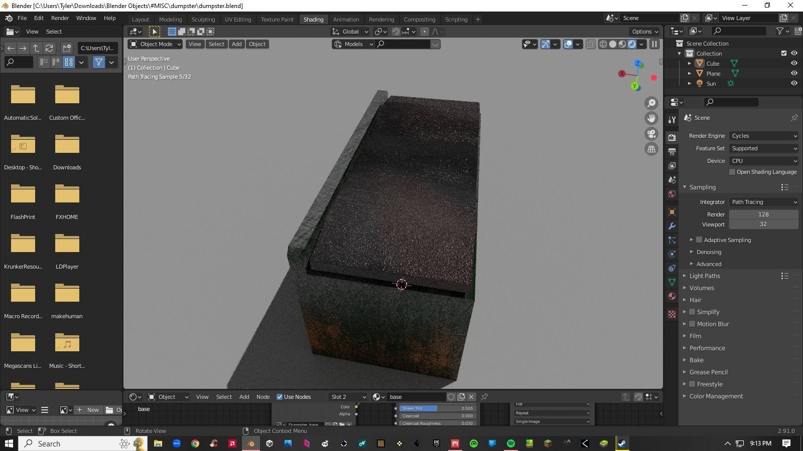 Decayed Container Dumpster Box Low-poly 3D model_7