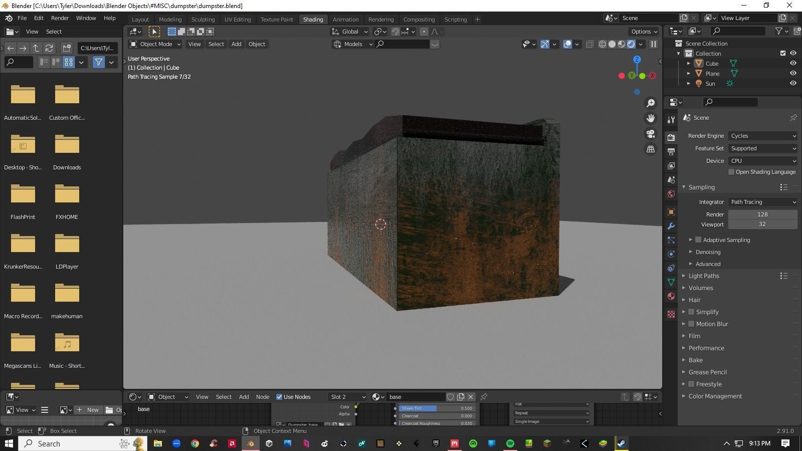 Decayed Container Dumpster Box Low-poly 3D model_3