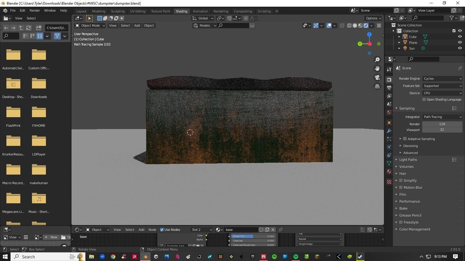 Decayed Container Dumpster Box Low-poly 3D model_9