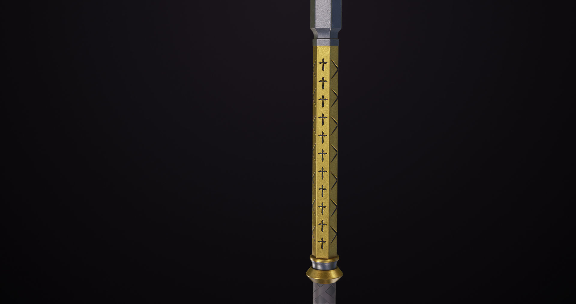 Battle Hammer 06 All PBR Unity UE Textures Included Low-poly 3D model_11