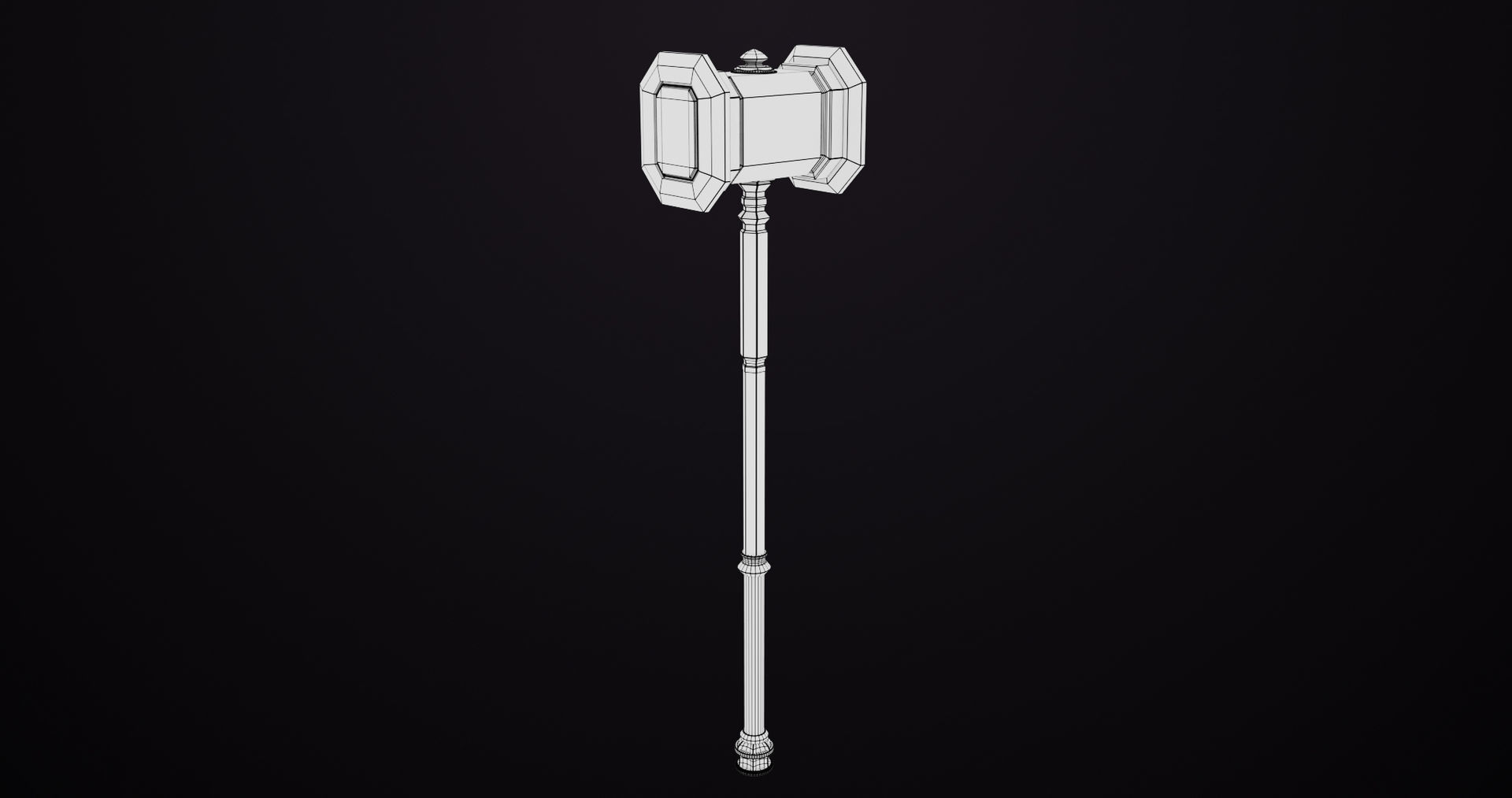 Battle Hammer 06 All PBR Unity UE Textures Included Low-poly 3D model_15