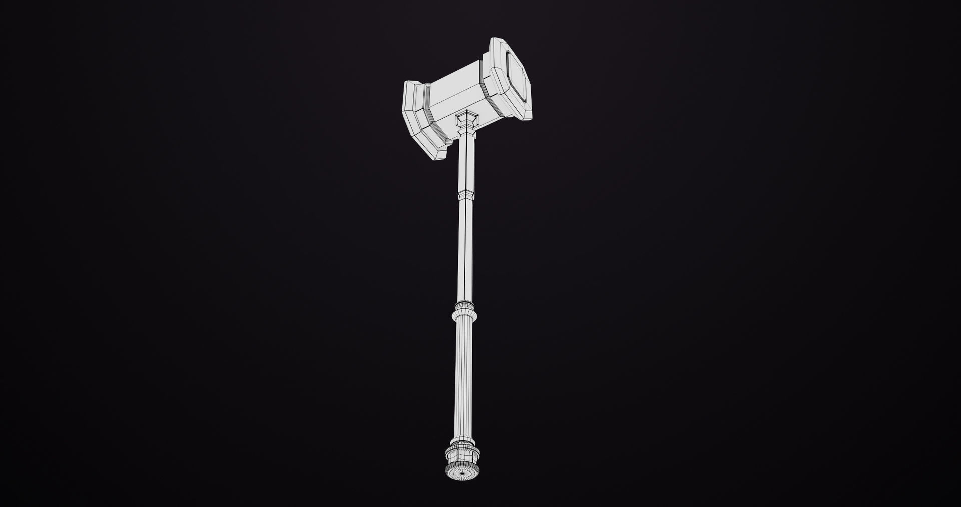 Battle Hammer 06 All PBR Unity UE Textures Included Low-poly 3D model_21