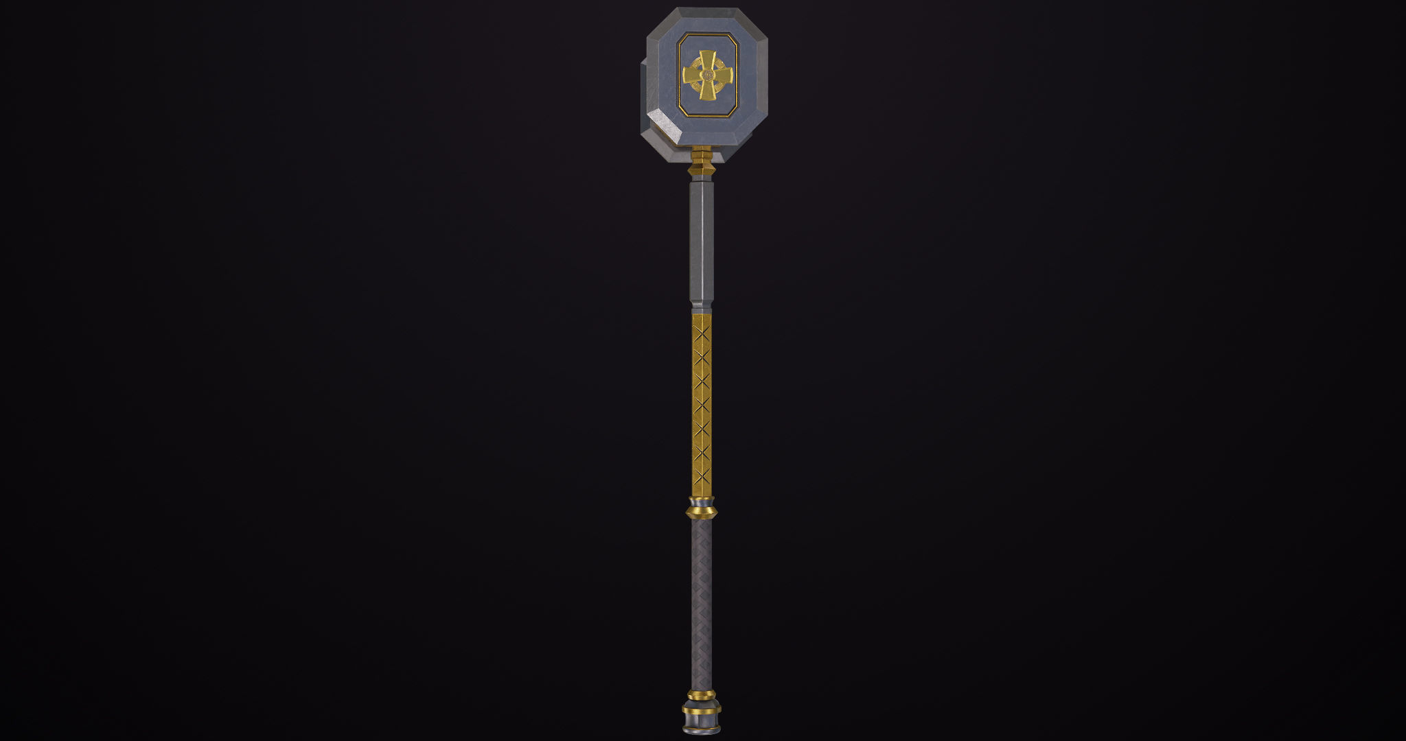 Battle Hammer 06 All PBR Unity UE Textures Included Low-poly 3D model_4