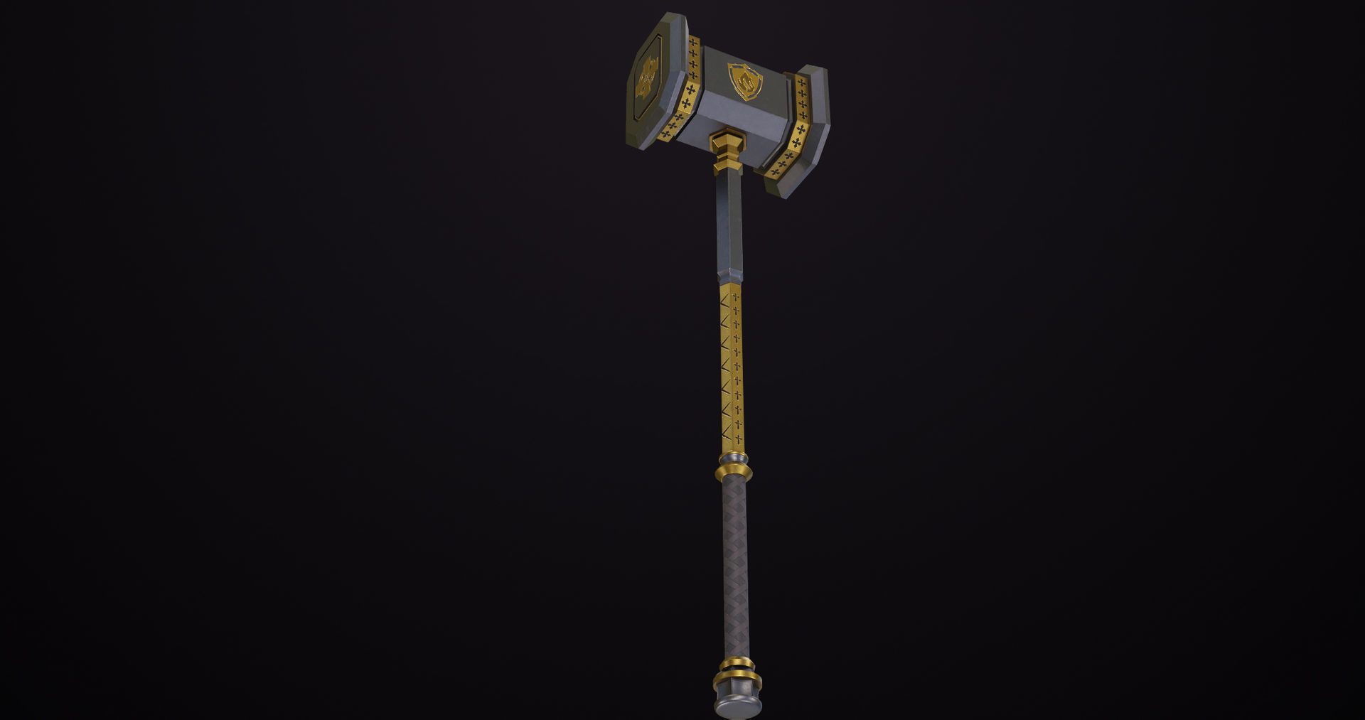 Battle Hammer 06 All PBR Unity UE Textures Included Low-poly 3D model_14