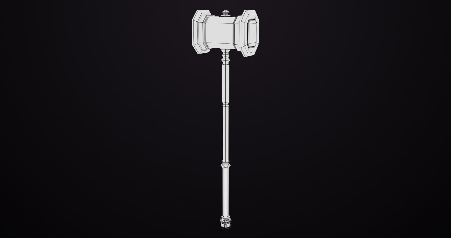 Battle Hammer 06 All PBR Unity UE Textures Included Low-poly 3D model_16