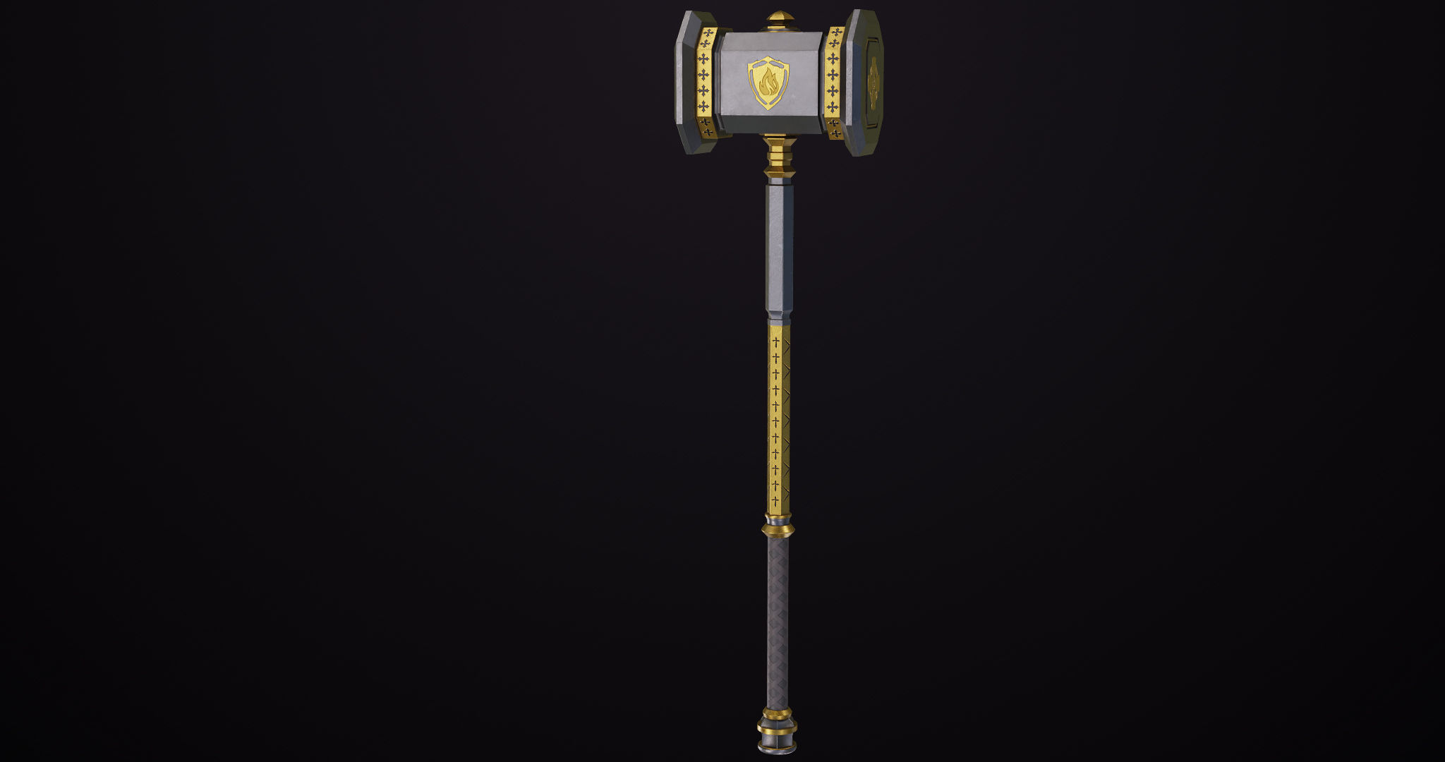 Battle Hammer 06 All PBR Unity UE Textures Included Low-poly 3D model_1