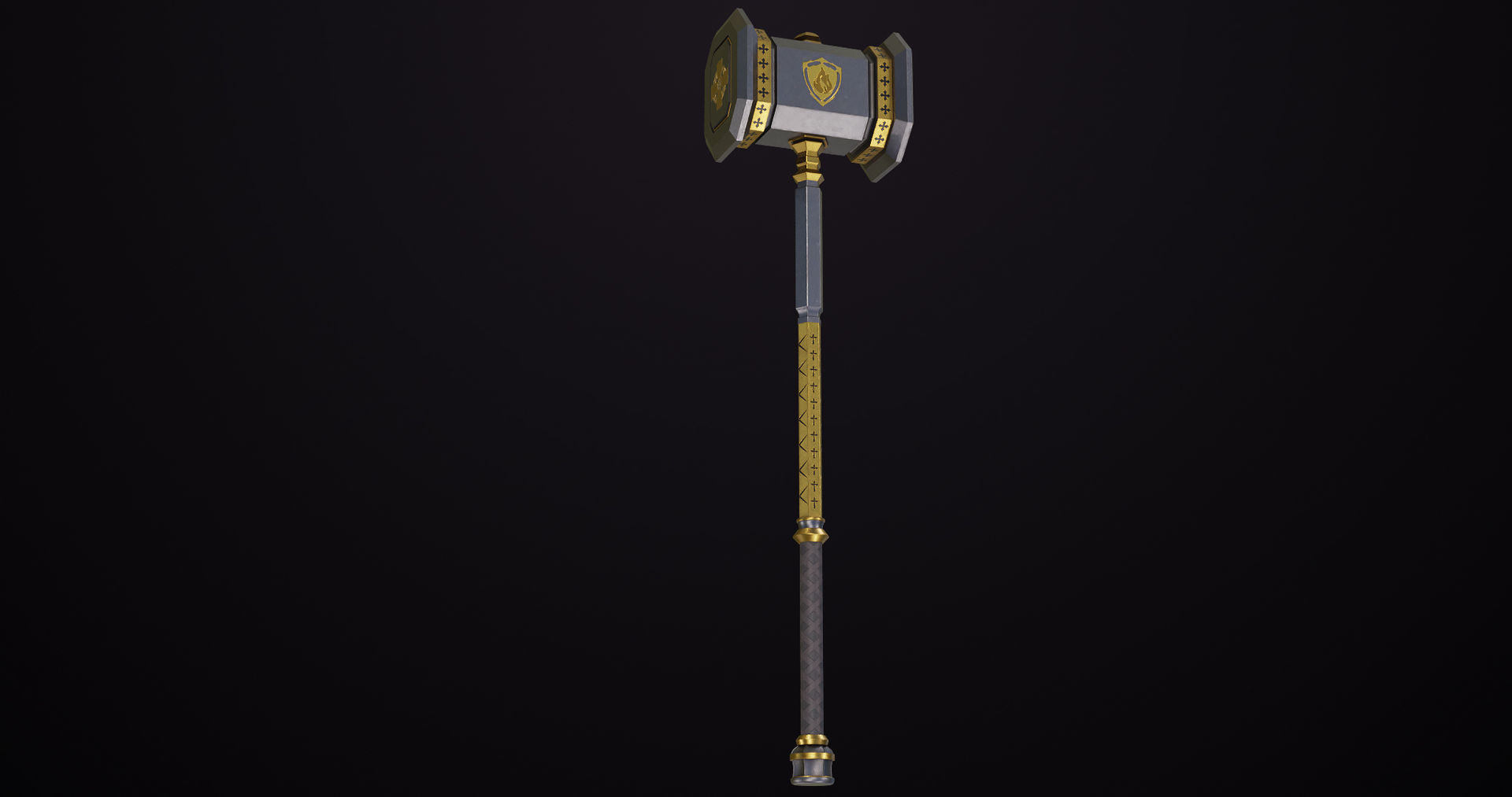 Battle Hammer 06 All PBR Unity UE Textures Included Low-poly 3D model_7