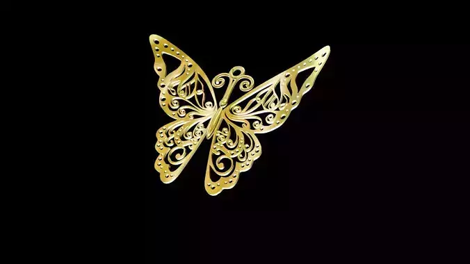 Butterfly pendant jewelry gold 