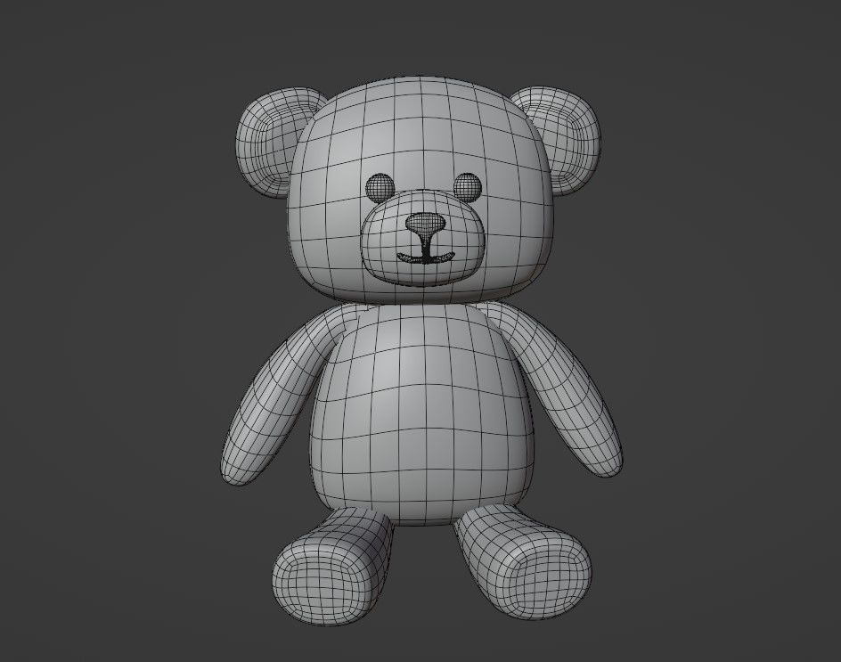 teddy bear toy lowpoly Low-poly 3D model_4