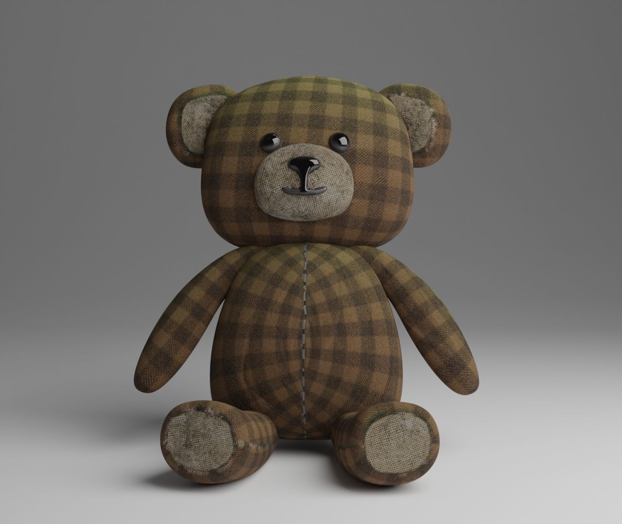 teddy bear toy lowpoly Low-poly 3D model_1