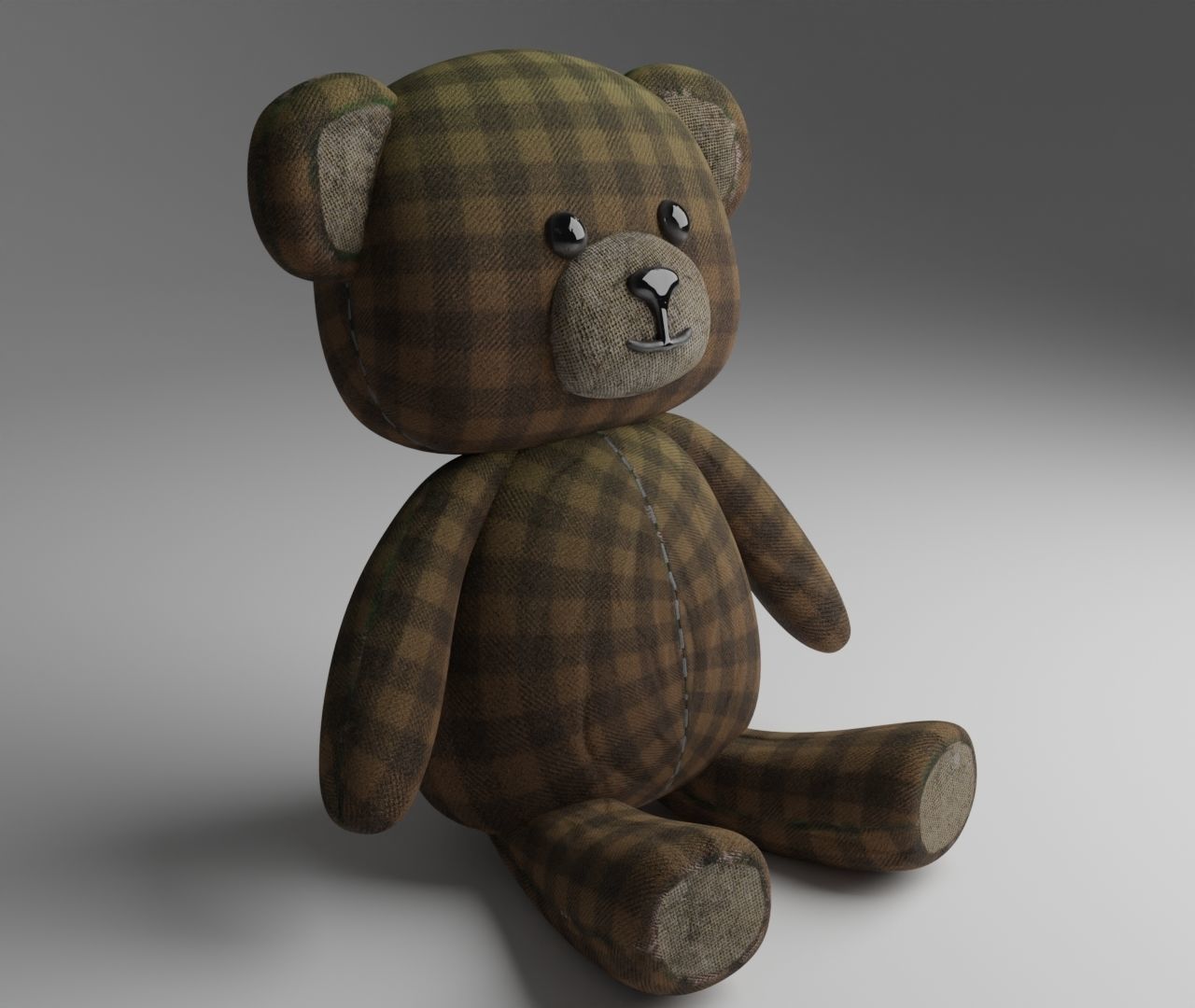 teddy bear toy lowpoly Low-poly 3D model_5