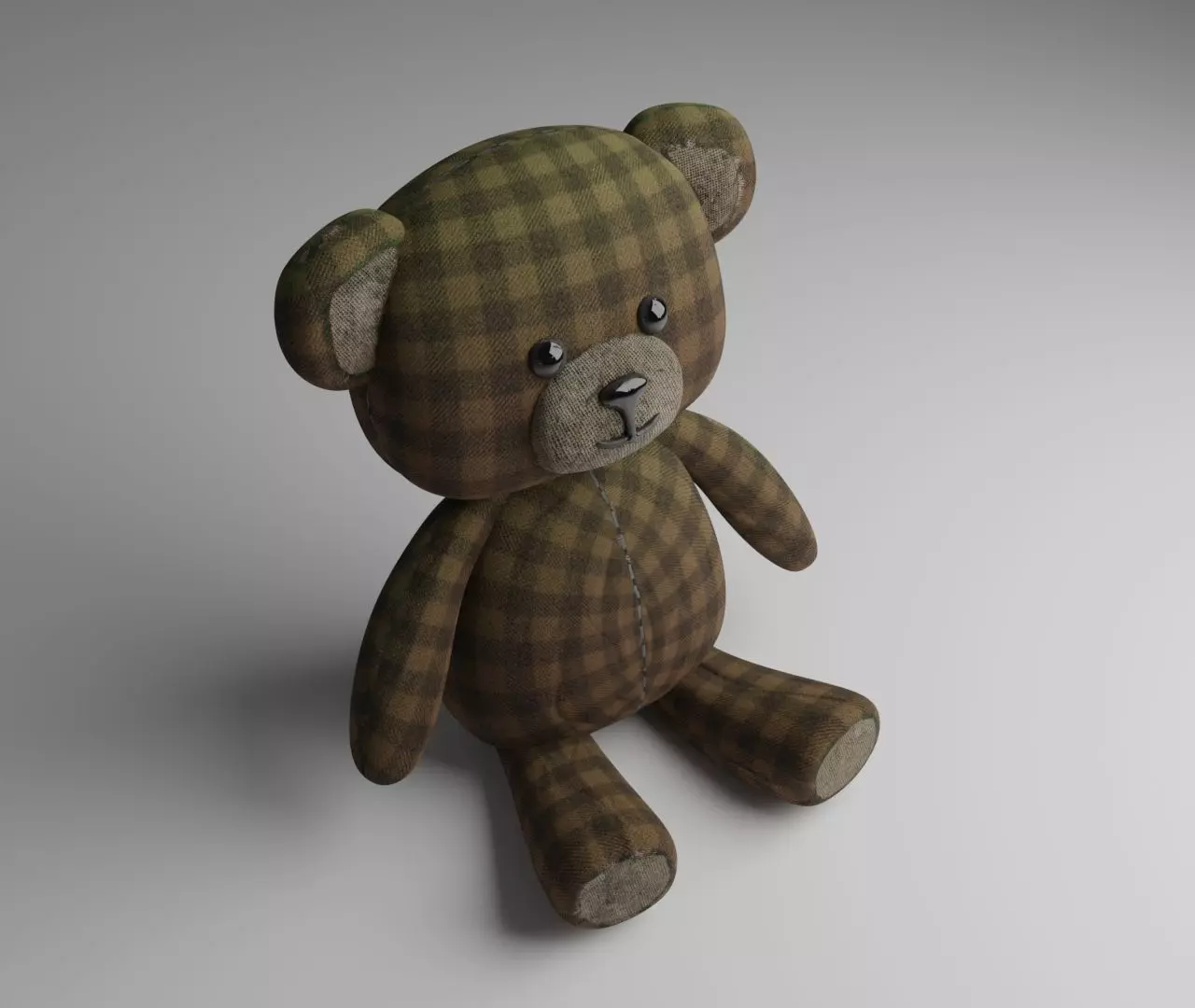 teddy bear toy lowpoly Low-poly 3D model_0