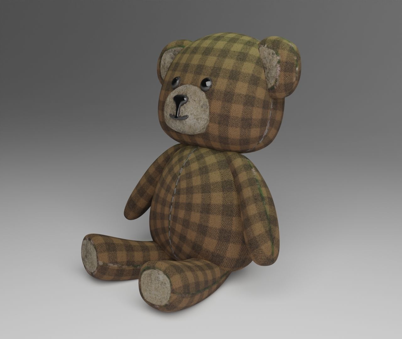 teddy bear toy lowpoly Low-poly 3D model_8