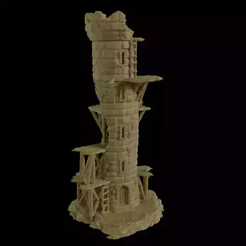 Corrupted Lookout Tower Tabletop Terrain 28 MM 3D print model