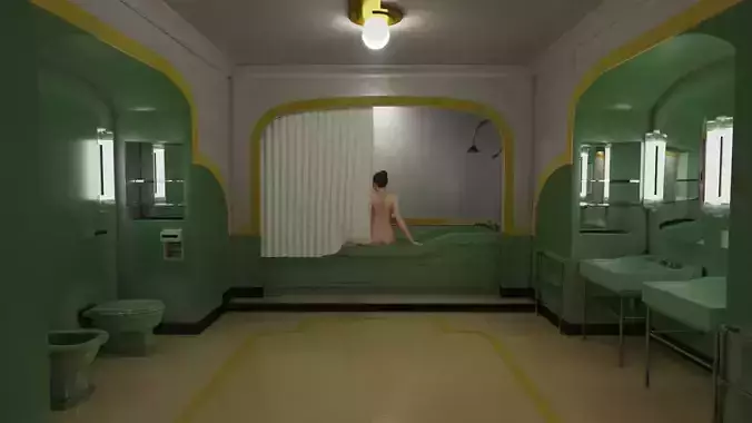 The Shining Green Bathroom Room 237 Low-poly 3D model