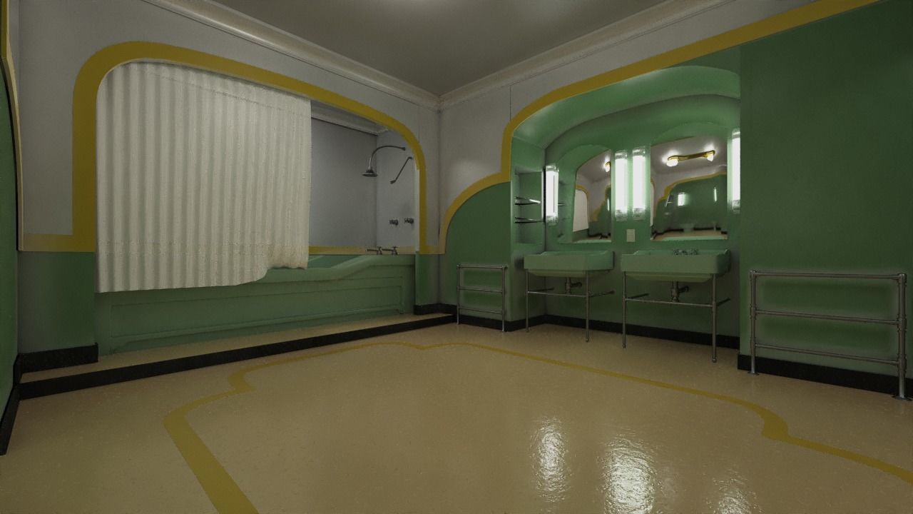 The Shining Green Bathroom Room 237 Low-poly 3D model_9