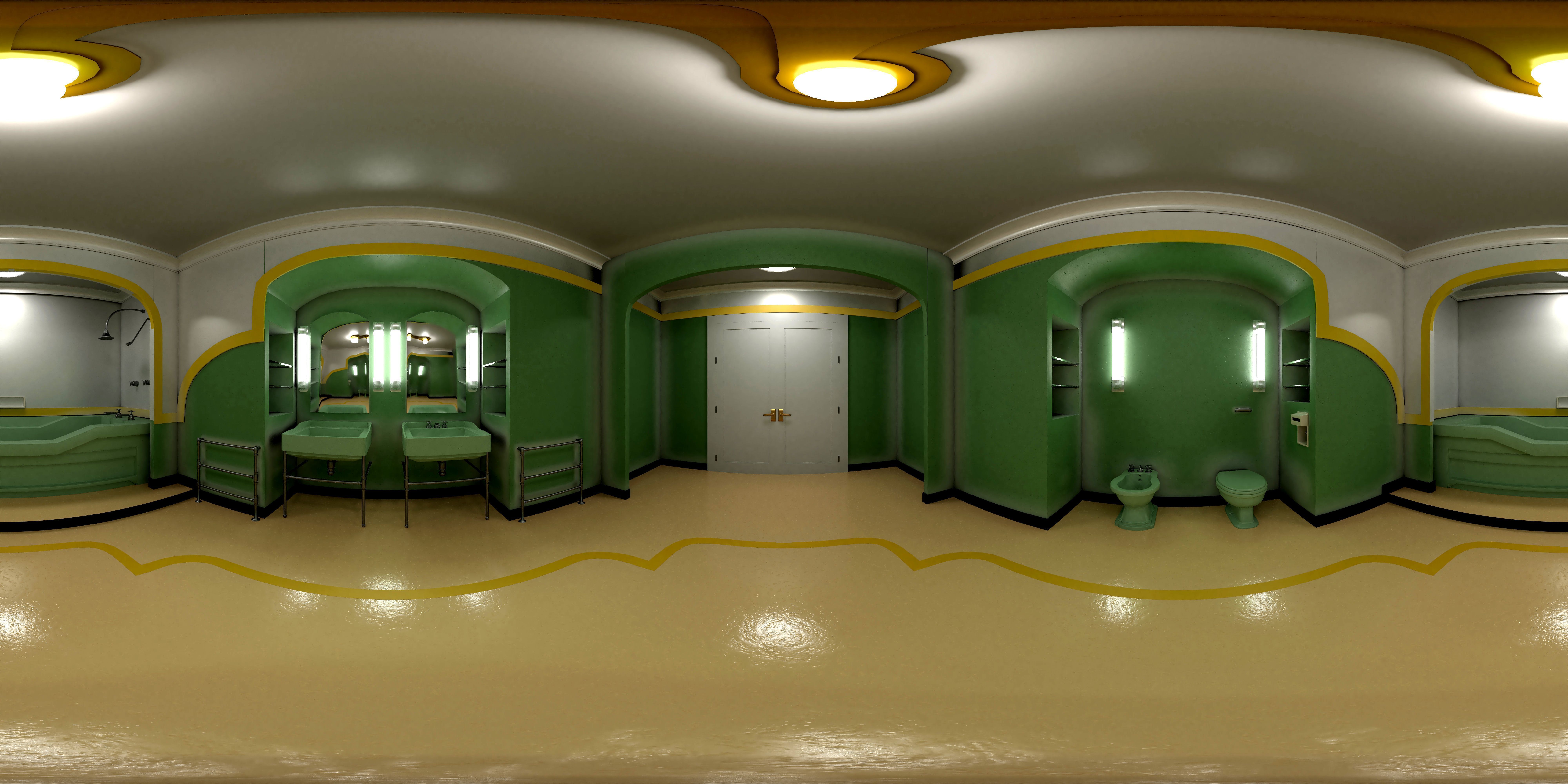 The Shining Green Bathroom Room 237 Low-poly 3D model_15