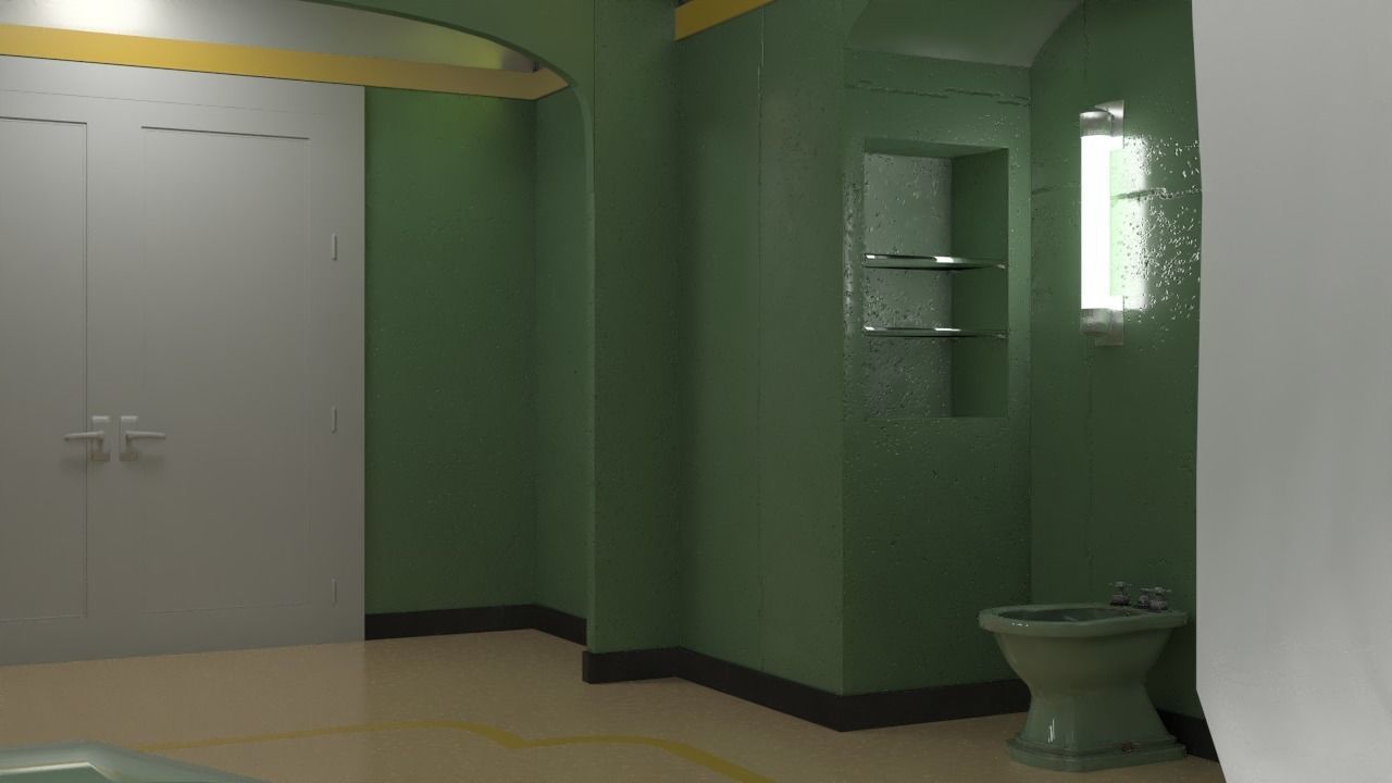 The Shining Green Bathroom Room 237 Low-poly 3D model_11