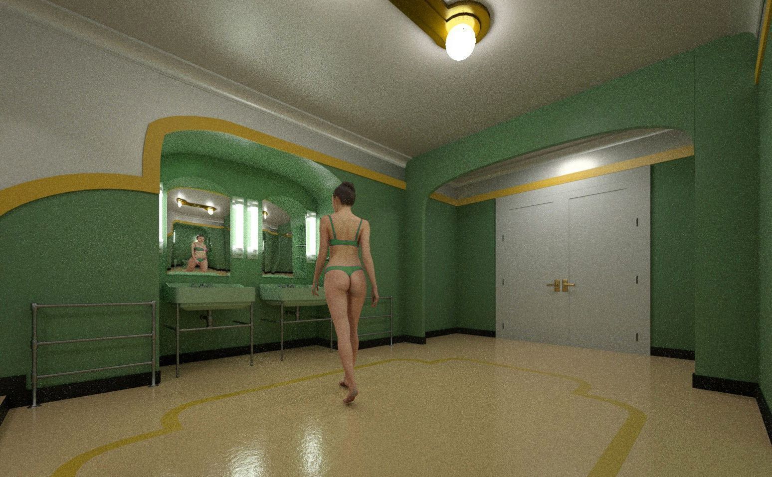 The Shining Green Bathroom Room 237 Low-poly 3D model_16