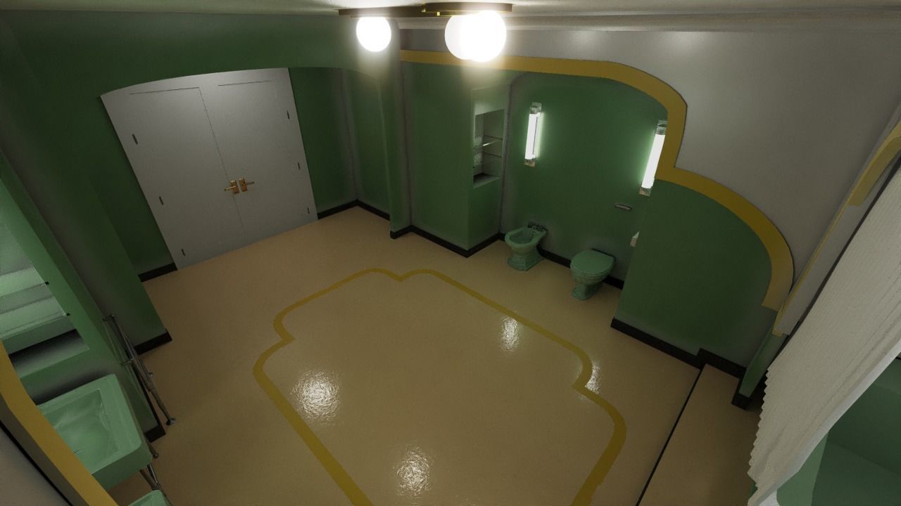 The Shining Green Bathroom Room 237 Low-poly 3D model_7