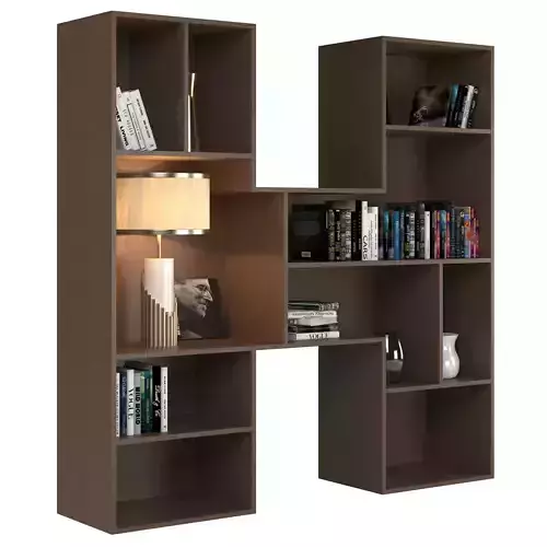 Letter H shaped shelves