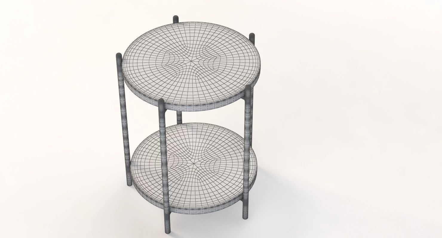 Hooker Furniture Melange Blythe Round Marble Accent Table 3D model_12