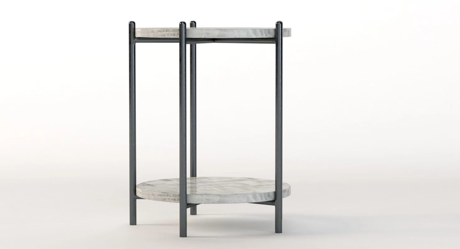 Hooker Furniture Melange Blythe Round Marble Accent Table 3D model_2