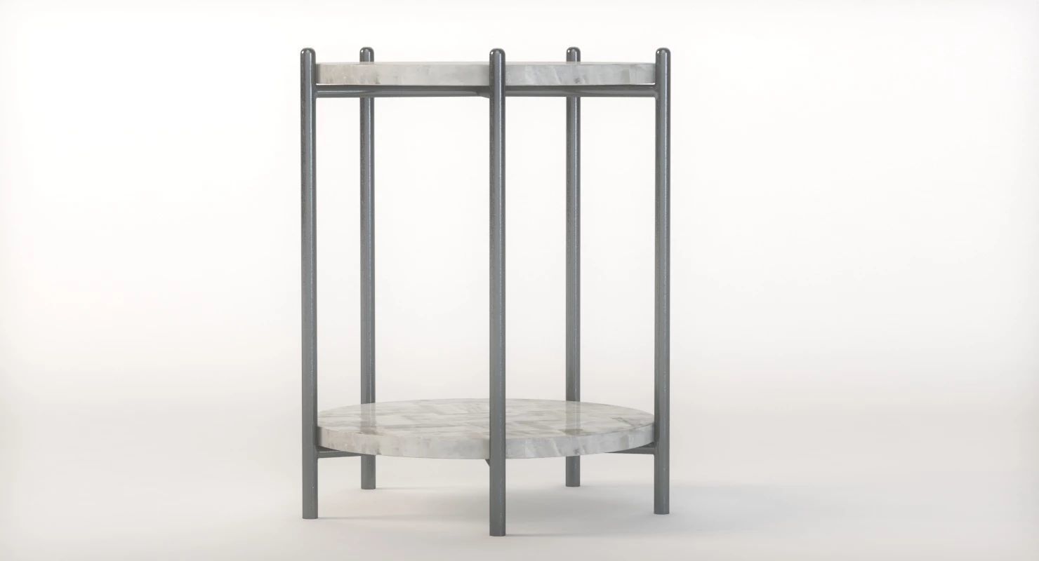 Hooker Furniture Melange Blythe Round Marble Accent Table 3D model_5