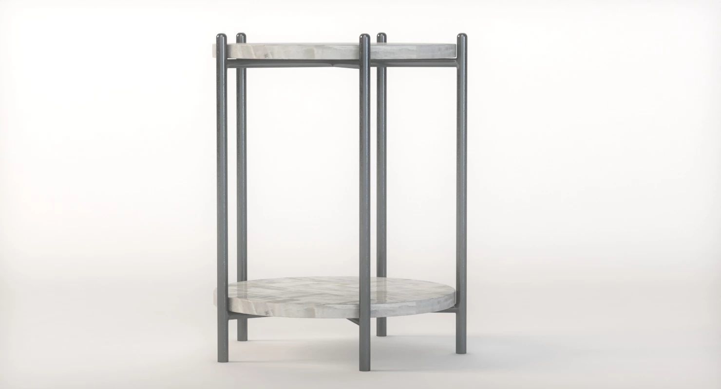 Hooker Furniture Melange Blythe Round Marble Accent Table 3D model_4