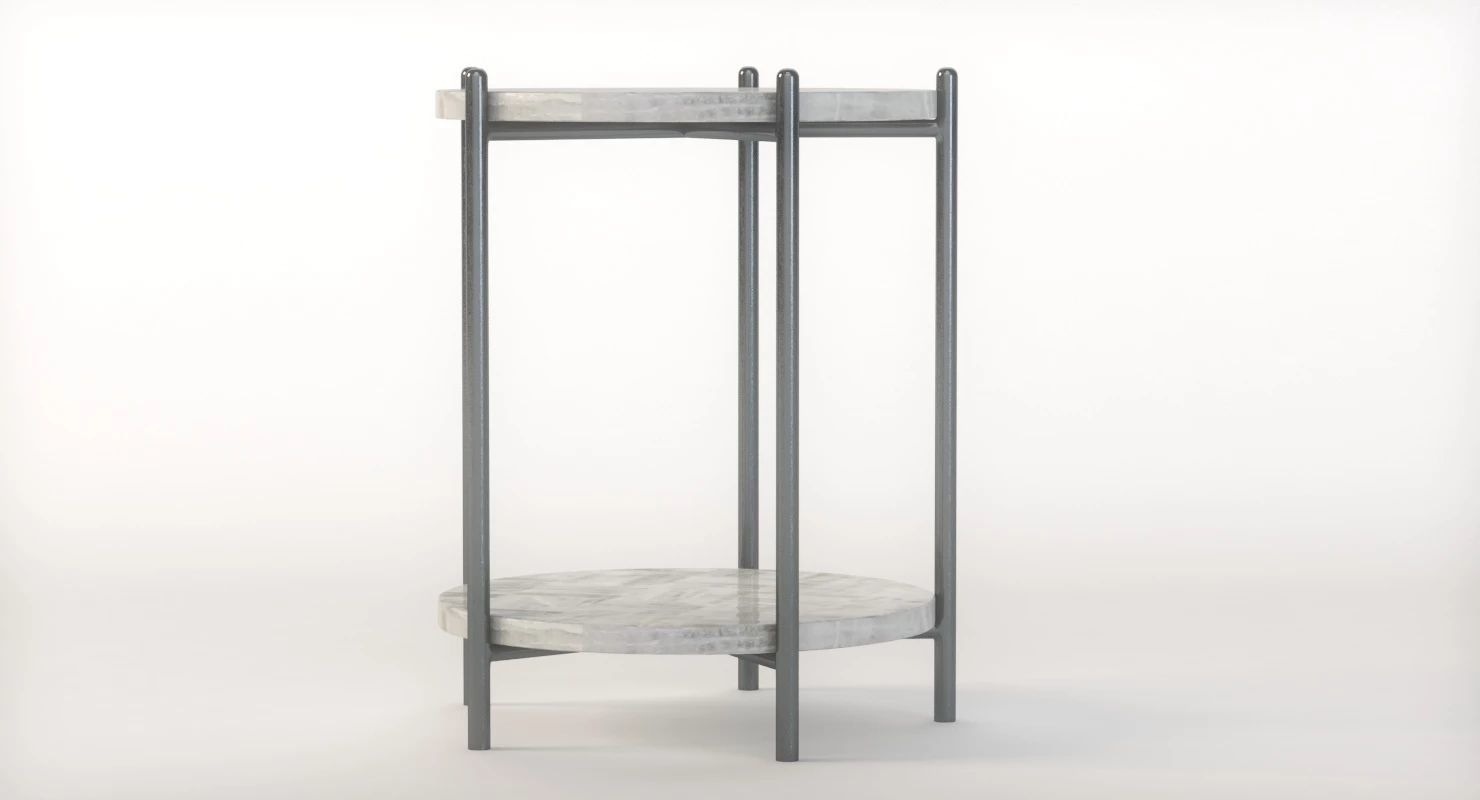 Hooker Furniture Melange Blythe Round Marble Accent Table 3D model_3