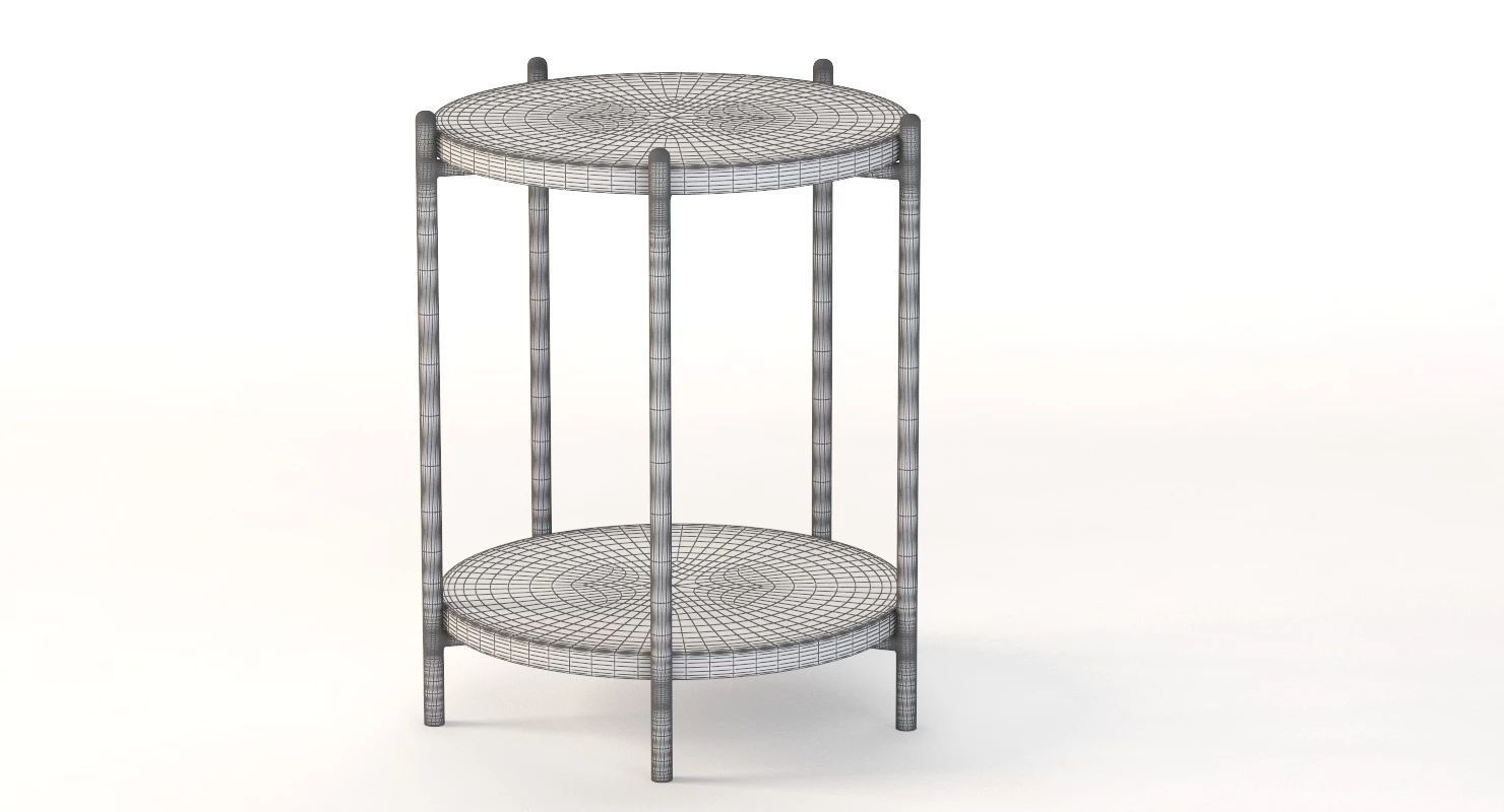 Hooker Furniture Melange Blythe Round Marble Accent Table 3D model_10