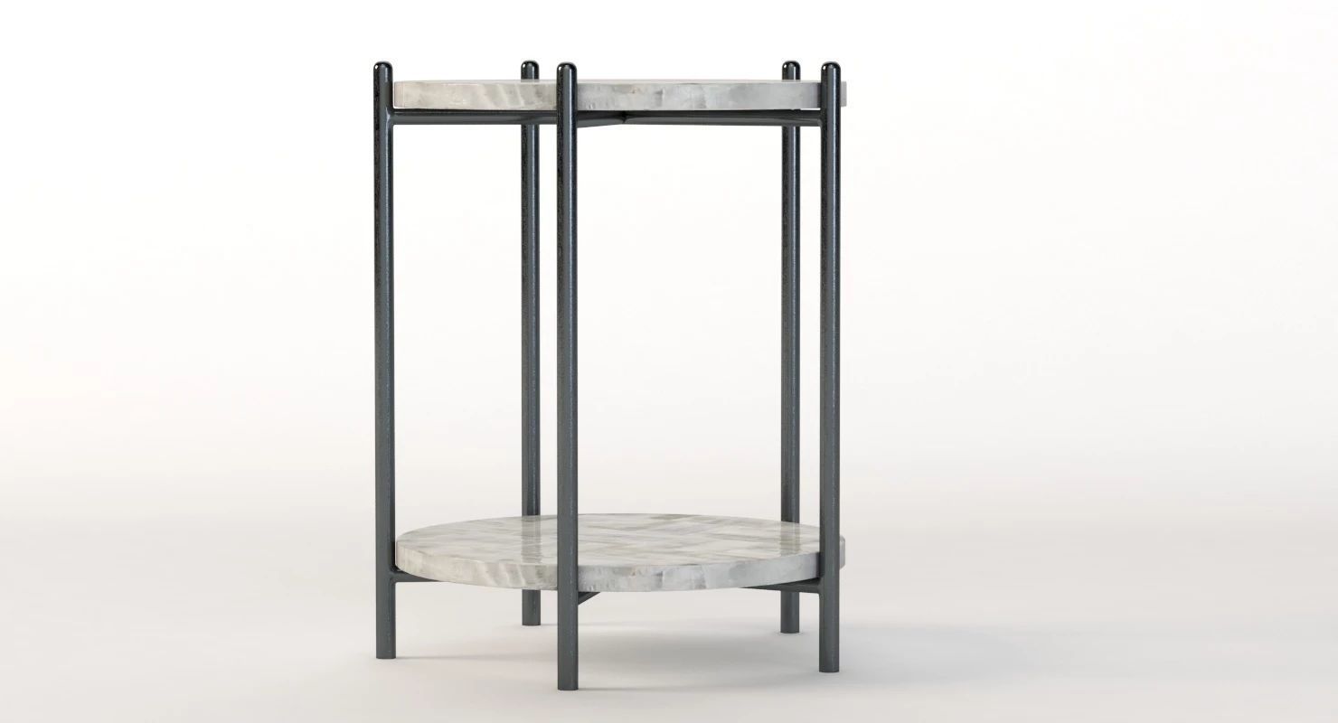 Hooker Furniture Melange Blythe Round Marble Accent Table 3D model_7