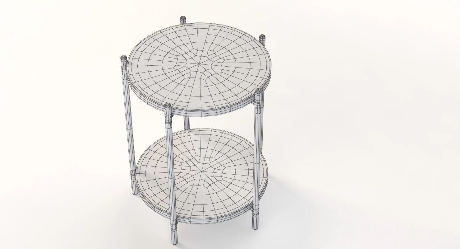 Hooker Furniture Melange Blythe Round Marble Accent Table 3D model_13