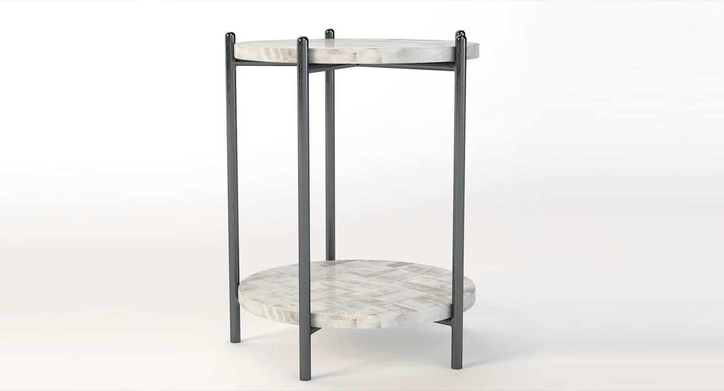 Hooker Furniture Melange Blythe Round Marble Accent Table 3D model_8