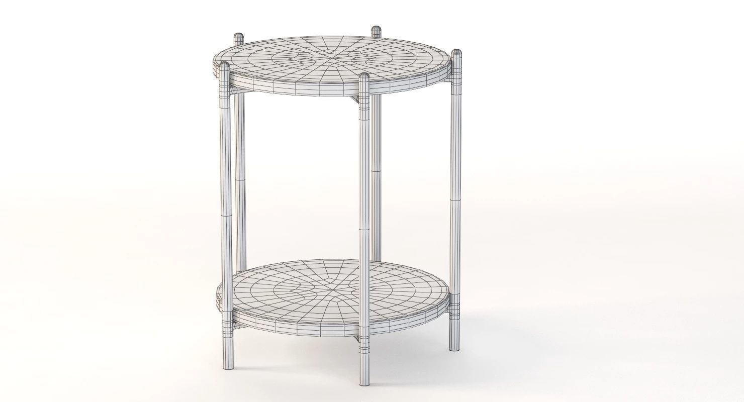 Hooker Furniture Melange Blythe Round Marble Accent Table 3D model_11