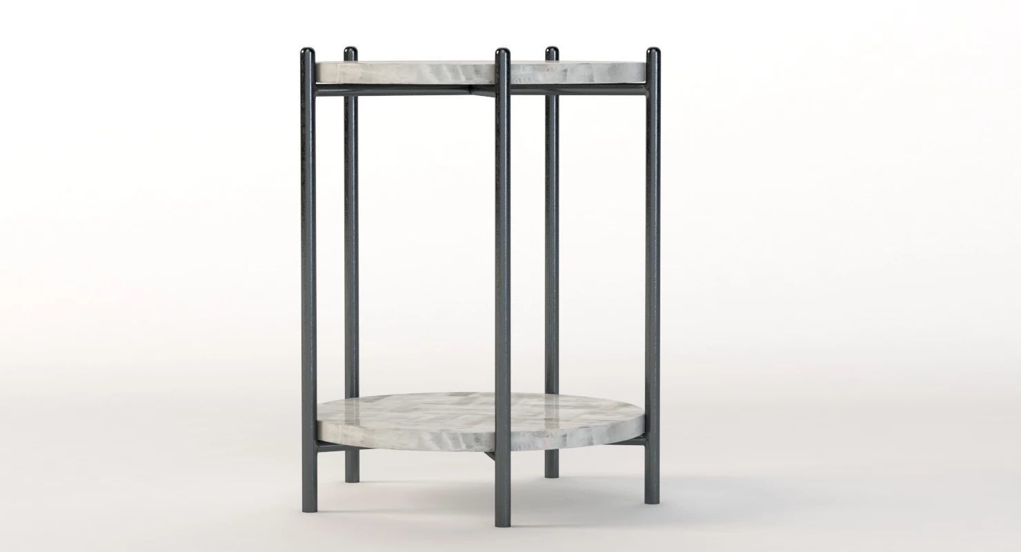 Hooker Furniture Melange Blythe Round Marble Accent Table 3D model_1