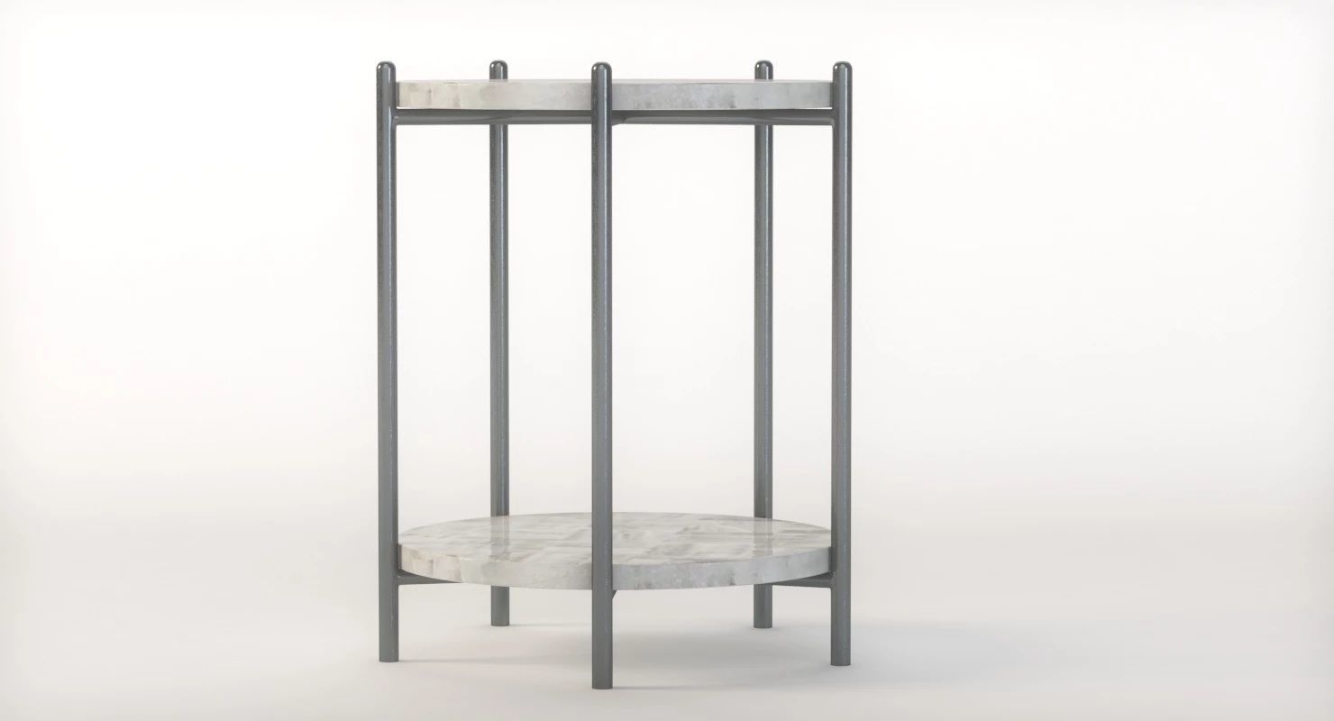 Hooker Furniture Melange Blythe Round Marble Accent Table 3D model_6