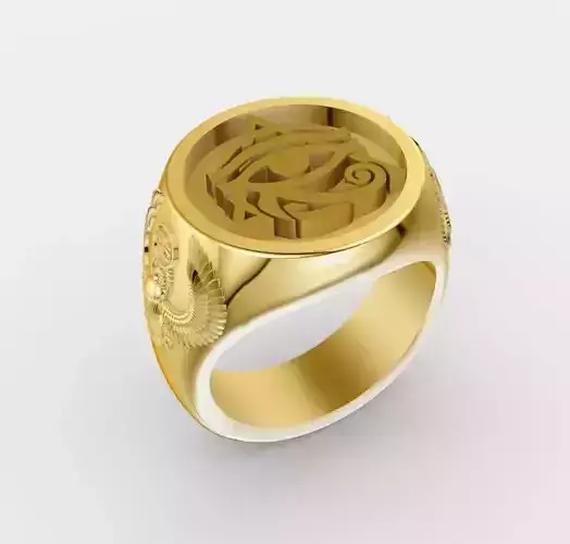 HORUS EYE SIGNET RING