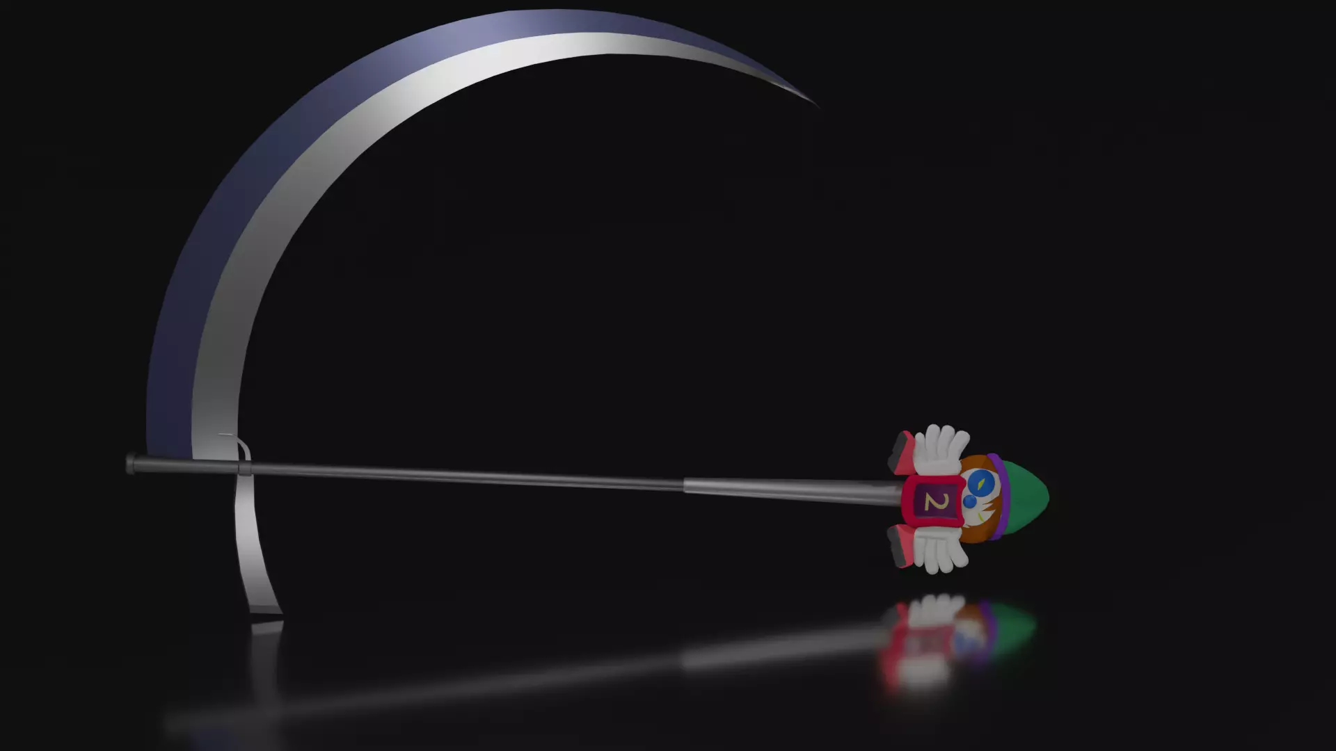 Kites scythe - crazy clown scythe - Hunter x Hunter Low-poly 3D model_0