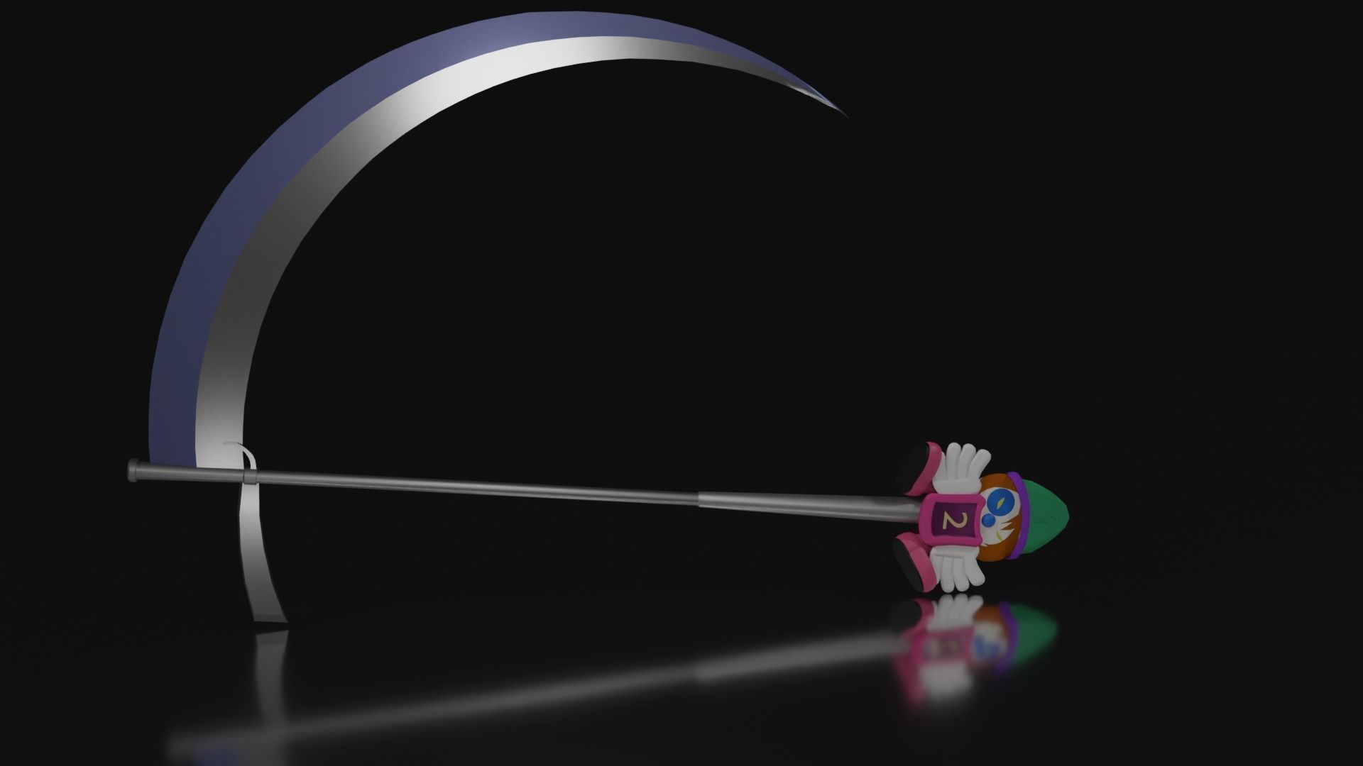 Kites scythe - crazy clown scythe - Hunter x Hunter Low-poly 3D model_4