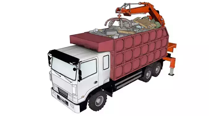 ClawTruck garbage truck with crane