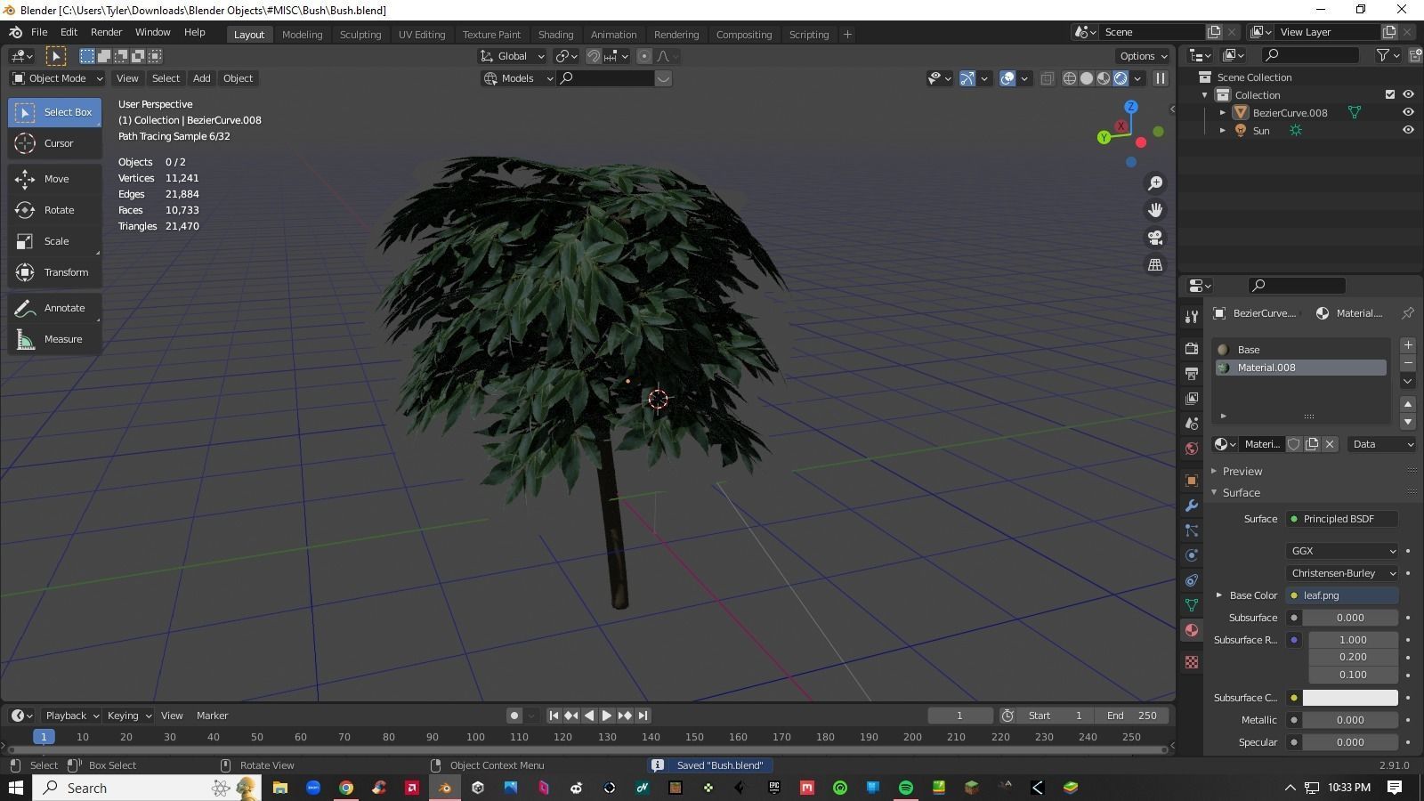 Bush Tree Plant Low-poly 3D model_1