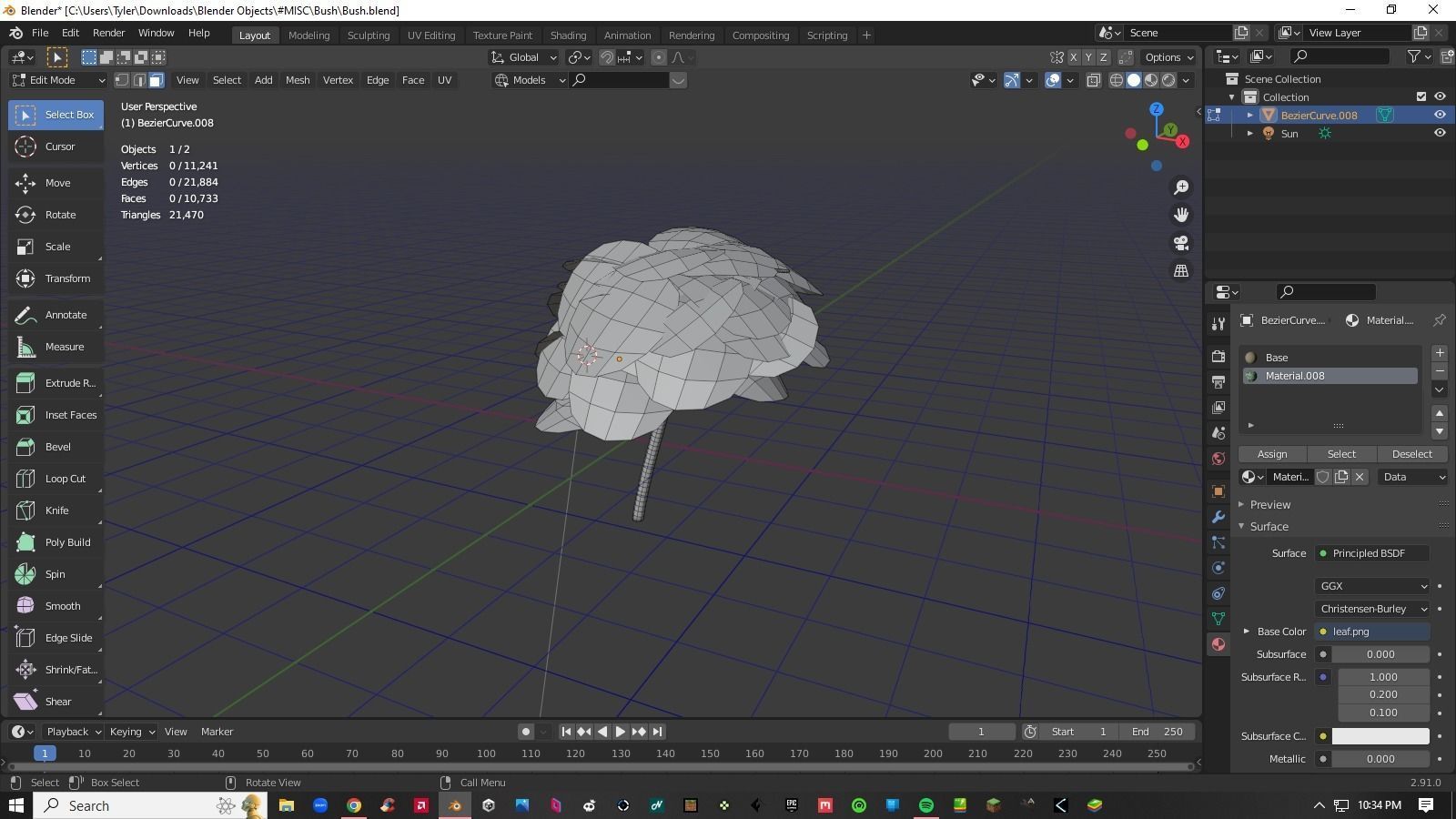 Bush Tree Plant Low-poly 3D model_10