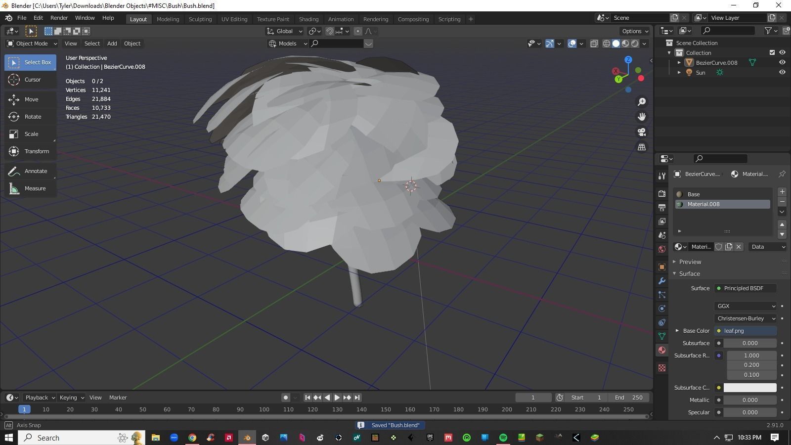 Bush Tree Plant Low-poly 3D model_5