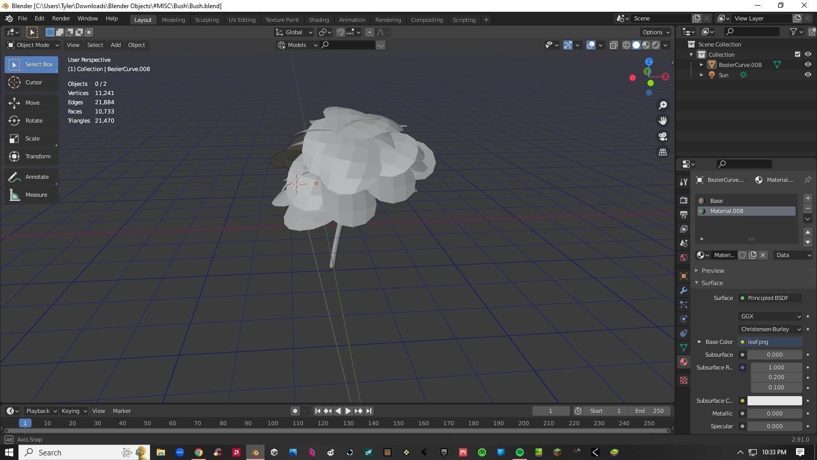 Bush Tree Plant Low-poly 3D model_7